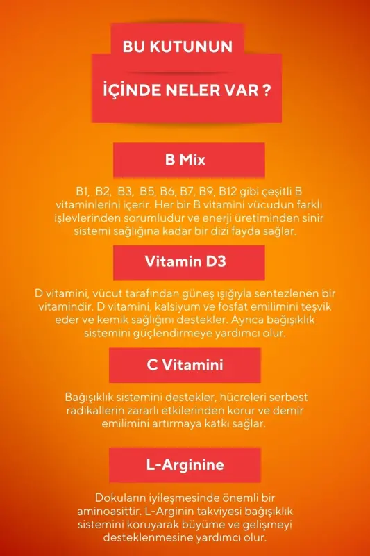 Мультивитамины для роста детей (витамин C, D, группа B, L-аргинин) - 2