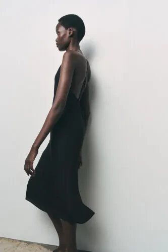 MULTIWAY STRAP MAXI SLIP DRESS-Black - MODAZONE