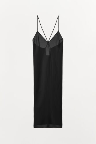 MULTIWAY STRAP MAXI SLIP DRESS-Black - 4