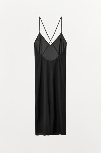 MULTIWAY STRAP MAXI SLIP DRESS-Black - 5