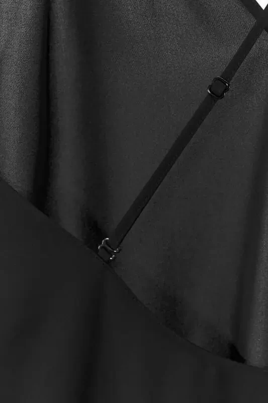 MULTIWAY STRAP MAXI SLIP DRESS-Black - 7