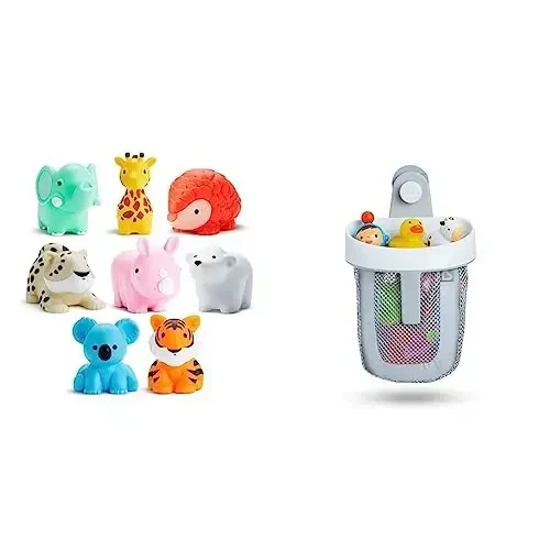 Munchkin® Bath Toy Scoop with 8pk Wild Animal Bath Toy Squirts - 1