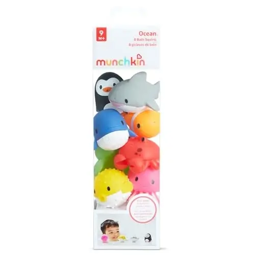 Munchkin® Ocean™ Squirts Chaqaloq va Yurishni boshlagan bolalar uchun hammom o'yinchoqlari, 8 ta to'plam - 5