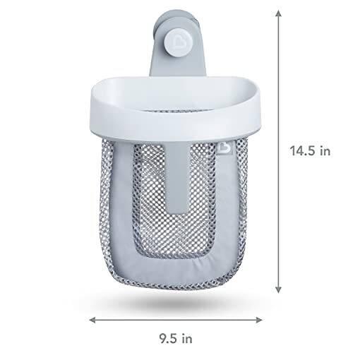 Munchkin® Super Scoop™ Hanging Bath Toy Storage with Quick Drying Mesh, Grey - 4