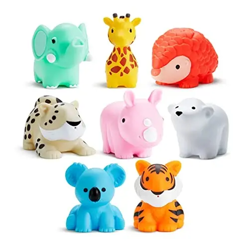 Munchkin® Vanna o'yinchoqlari uchun Scoop, 8 dona Yovvoyi hayvonlar vanna o'yinchoqlari bilan - MUNCHKIN® (1)