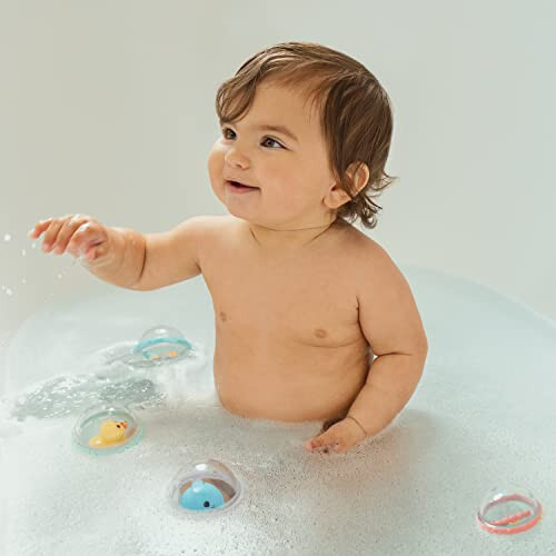 Munchkin® Yüzme ve Oyun Kabarcıkları™ Bebek ve Yürümeye Başlayan Çocuk Banyo Oyuncağı, 4'lü - 3