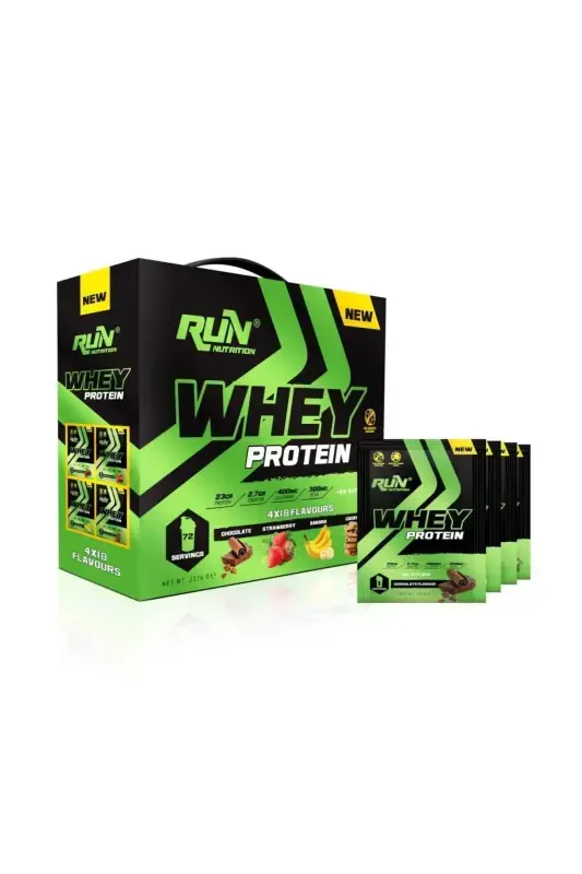 Muscle, Volume Pack - Whey Protein 72 Sachets 4 Flavors, Mass Gainer 5kg Strawberry, BCAA Cola - 2 Gifts - 2