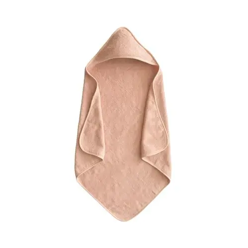 Mushie Baby Hooded Towel | Organic Cotton (Blush) - 5