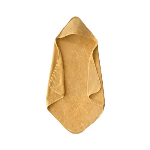 mushie Baby Hooded Towel | Organic Cotton (Fall Yellow) - 1