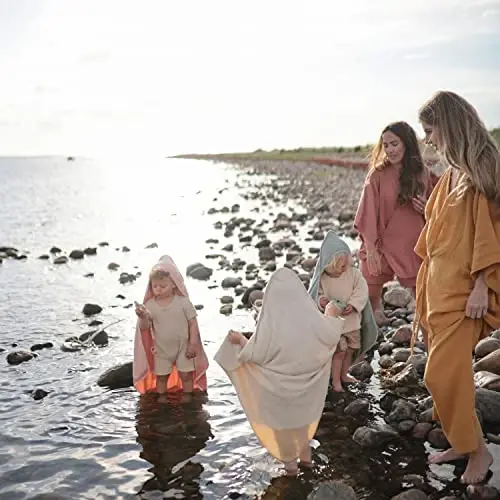 mushie Baby Hooded Towel | Organic Cotton (Fall Yellow) - 3