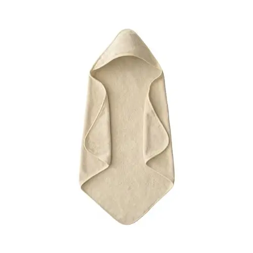 mushie Baby Hooded Towel | Organic Cotton (Fog) 