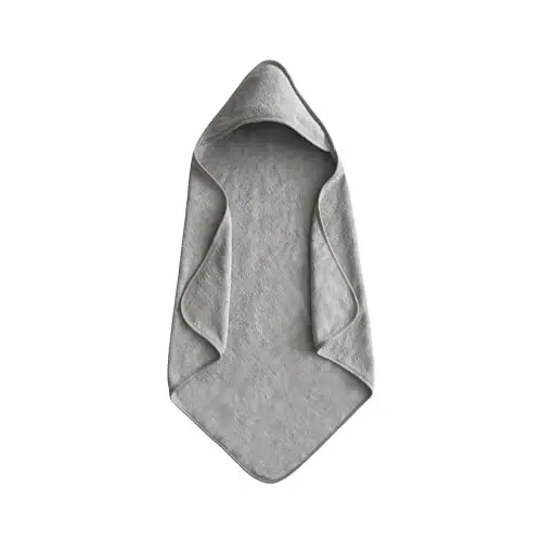 mushie Baby Hooded Towel | Organic Cotton (Gray) - 1