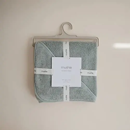 mushie Baby Hooded Towel | Organic Cotton (Moss) - 4