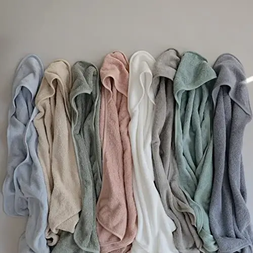 mushie Baby Hooded Towel | Organic Cotton (Gray) - 3