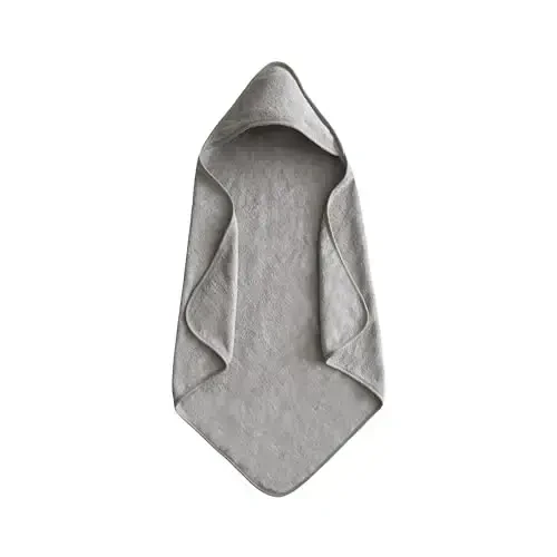 mushie Baby Hooded Towel | Organic Cotton (Gray) - 1