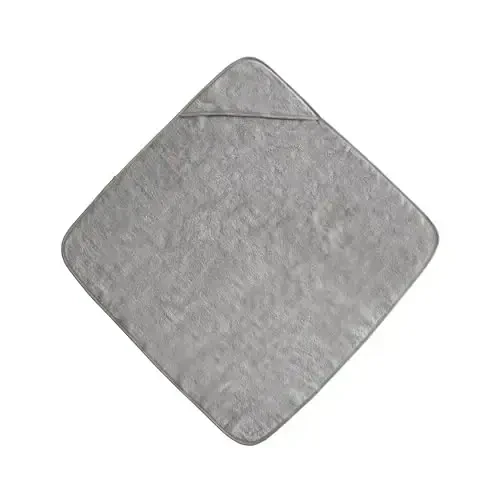 mushie Baby Hooded Towel | Organic Cotton (Gray) - MUSHIE (1)