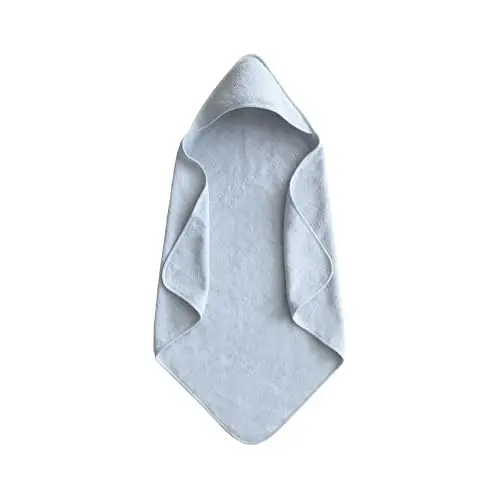 mushie Baby Hooded Towel | Organic Cotton (Baby Blue) 