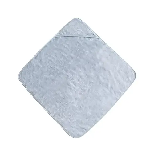 mushie Baby Hooded Towel | Organic Cotton (Baby Blue) - 2