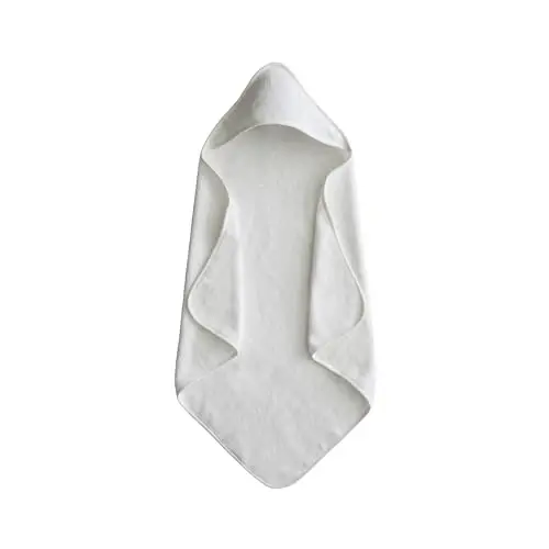 mushie Baby Hooded Towel | Organic Cotton (Pearl) 