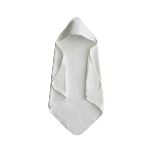 mushie Baby Hooded Towel | Organic Cotton (Pearl) 