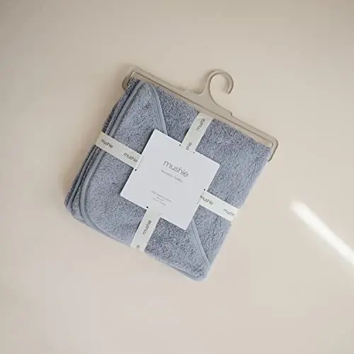 mushie Baby Hooded Towel | Organic Cotton (Tradewinds) - 3