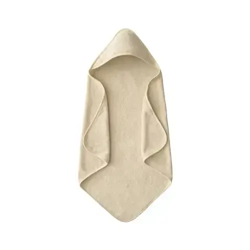mushie Baby Hooded Towel | Organic Cotton (Fog) 