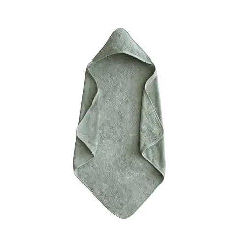 mushie Baby Hooded Towel | Organic Cotton (Moss) - 1