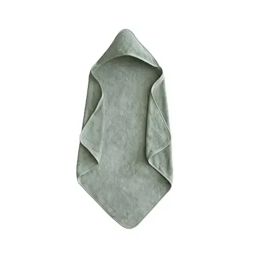 mushie Baby Hooded Towel | Organic Cotton (Moss) 
