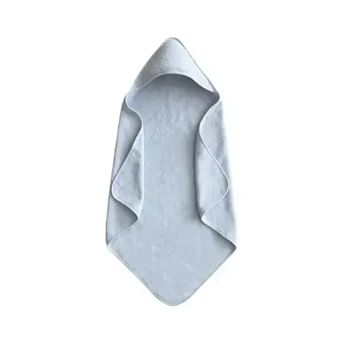 mushie Baby Hooded Towel | Organic Cotton (Baby Blue) - 1