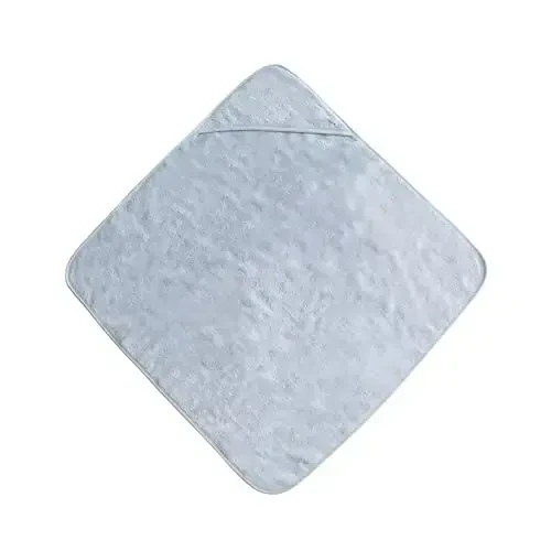 mushie Baby Hooded Towel | Organic Cotton (Baby Blue) - 2
