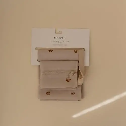 mushie Water Resistant Wet Bags | Large & Small Reusable Storage Bag for Baby Items and Travel | Zippered Pockets with Handle | Machine Washable, Set of 2 (Rainbows) - 2