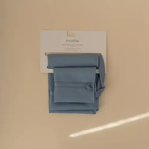 mushie Suv o'tkazmaydigan ho'l sumkalar | Katta va kichik qayta foydalanish mumkin bo'lgan bolalar buyumlari va sayohat uchun saqlash sumkasi | Fermuarlı cho'ntaklar tutqichli | Mashinada yuvish mumkin, 2 to'plam (Tradewinds) - 3