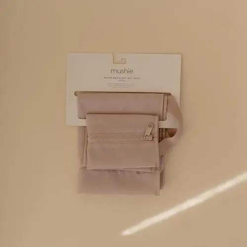 mushie Suvga chidamli ho'l sumkalar | Chaqaloq buyumlari va sayohat uchun katta va kichik qayta foydalanish mumkin bo'lgan saqlash sumkasi | Tutqichli fermuarlı cho'ntaklar | Mashinada yuvish mumkin, 2 dona to'plam (qizil) - 3