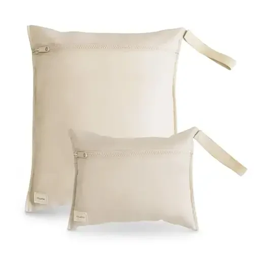 mushie Suvga chidamli Ho'l Sumkalar | Katta va Kichik Qayta Foydalanish Mumkin Bo'lgan Saqlash Sumkasi Chaqaloq Buyumlari va Sayohat uchun | Fermuarli Cho'ntaklar Tutqichli | Mashinada Yuvish Mumkin, 2 dona to'plam (Tuman) - 1