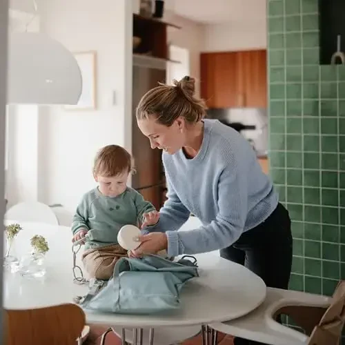 mushie Suvga chidamli Ho'l Sumkalar | Katta va Kichik Qayta Foydalanish Mumkin Bo'lgan Saqlash Sumkasi Chaqaloq Buyumlari va Sayohat uchun | Fermuarli Cho'ntaklar Tutqichli | Mashinada Yuvish Mumkin, 2 dona to'plam (Tuman) - 6