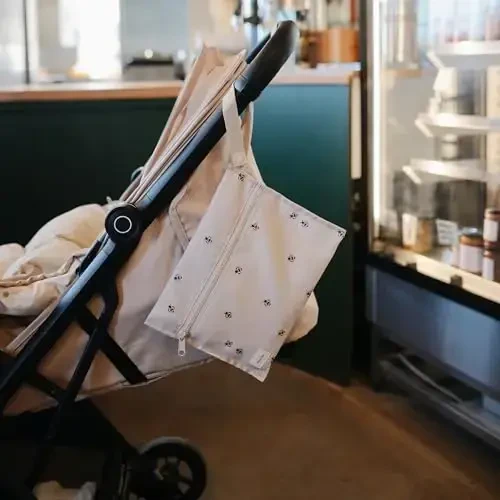 mushie Suvga chidamli nam sumkalar | Katta va kichik qayta ishlatiladigan saqlash sumkasi chaqaloq buyumlari va sayohat uchun | Fermuarlı cho'ntaklar tutqichli | Mashinada yuvish mumkin, 2 to'plam (Retro gullar) - 3