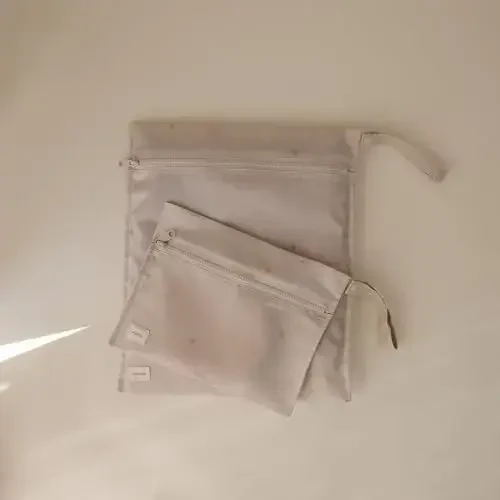 mushie Suvga chidamli nam sumkalar | Katta va kichik qayta ishlatiladigan saqlash sumkasi chaqaloq buyumlari va sayohat uchun | Tutqichli fermuarlı cho'ntaklar | Mashinada yuvish mumkin, 2 to'plam (Quyosh) - 3