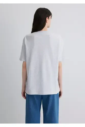 Mushuk bosilgan kulrang futbolka Loose Fit / Keng kesim - 5