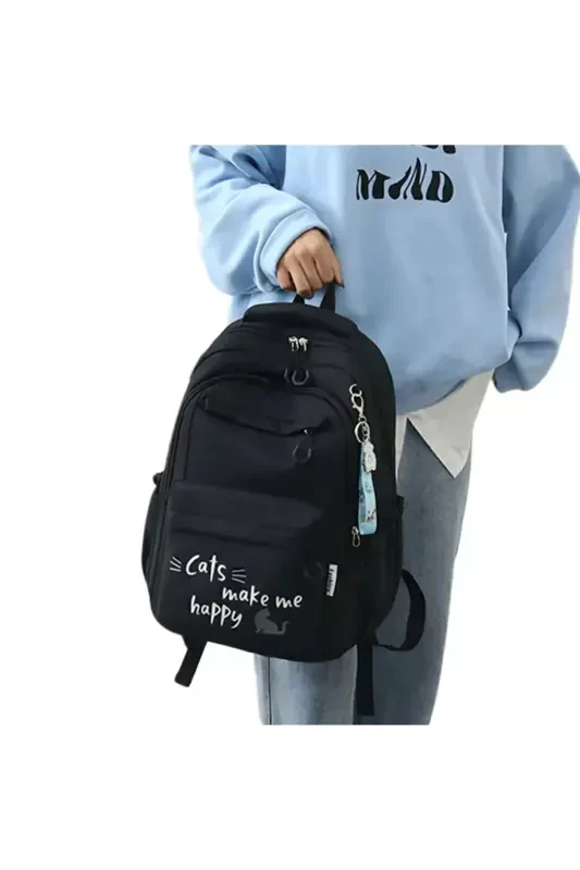 Mushukli Ultra Yengil Ortopedik Maktab Ryukzaki - qora - 3