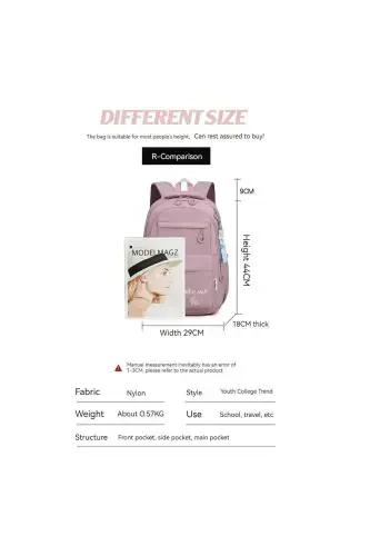 Mushukli Ultra Yengil Ortopedik Maktab Ryukzaki - qora - 6