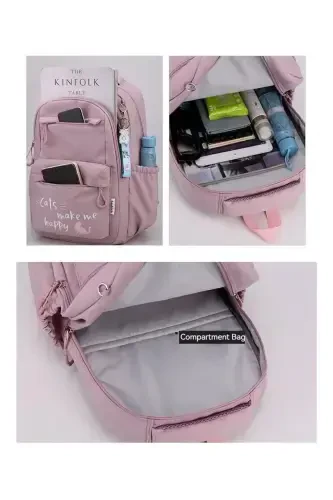 Mushukli Ultra Yengil Ortopedik Maktab Ryukzaki - qora - 7