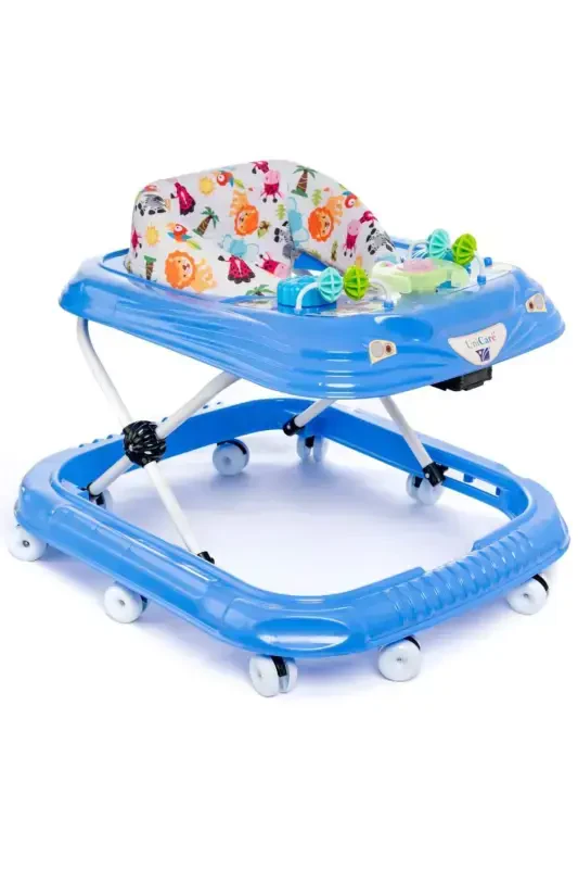 Musical and Lighted 3-Level Toy Baby Walker-BLUE - 1