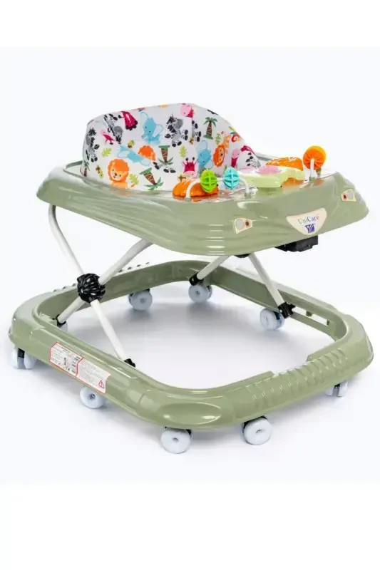 Musical And Lighted 3-Level Toy Baby Walker-GREEN - LAYLİNE