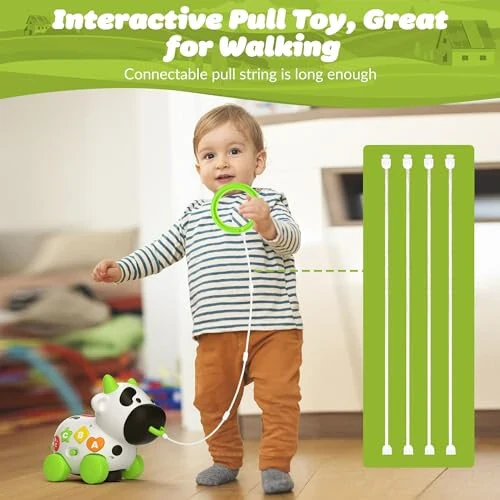 Musical Cow Baby Toys 6-9-12 Months, Bilingual Toddler Toys for 1-2 Year Old Boys Girls, 12-18 Months Infant Developmental Learning Educational Toy for 1+ Year Old Birthday Gifts - 10