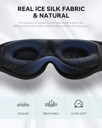MUSICOZY 3D Bluetooth quloqchinli uyqu maskasi, simsiz musiqa uyqu bandaji yonboshlab uxlaydiganlar uchun ko'z maskasi, uyqu, sayohat, meditatsiya, noyob sovg'alar uchun ideal - 3