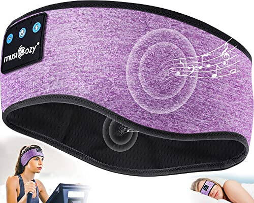 MUSICOZY Bluetooth 5.2 Headband Sleep Headphones Headband Headphones Sports Wireless Music Earphones Eye Mask Earbuds for Side Sleepers Workout Running Travel Yoga Office Gifts Mom Women - 1