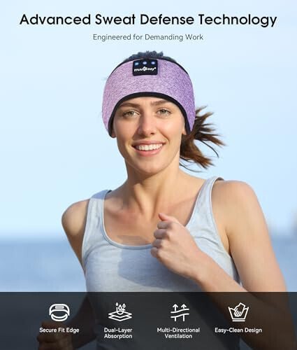 MUSICOZY Bluetooth 5.2 Повязка для сна с наушниками Повязка для сна Наушники для спорта Беспроводные музыкальные наушники Маска для сна Наушники для боковых спящих Тренировка Бег Путешествия Йога Офисные подарки Мама Женщины - 4