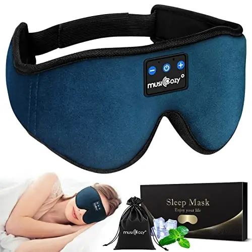 MUSICOZY Sleep Headphones, Bluetooth 5.4 Sleep Mask Headband Headphones Sleeping Eye Mask, Wireless Music Earbuds Earphones with HD Ultra-Thin Stereo Speakers for Side Sleepers Men Women - 1