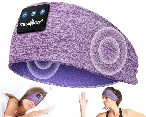 MUSICOZY Sleep Headphones Bluetooth 5.4 Headband, Wireless Earphones Music Sleep Earbuds Sleeping Eye Mask with HD Stereo Speakers for Workout Running Travel Yoga, Ideal Gifts for Men Women Mom Dad - 1