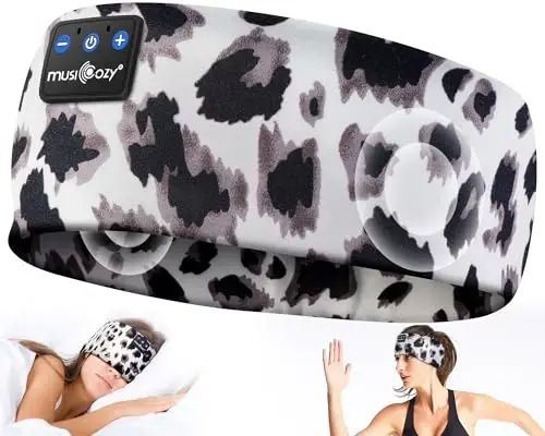 MUSICOZY Sleep Headphones Bluetooth 5.4 Headband, Wireless Earphones Music Sleep Earbuds Sleeping Eye Mask with HD Stereo Speakers for Workout Running Travel Yoga, Ideal Gifts for Women Men - 1